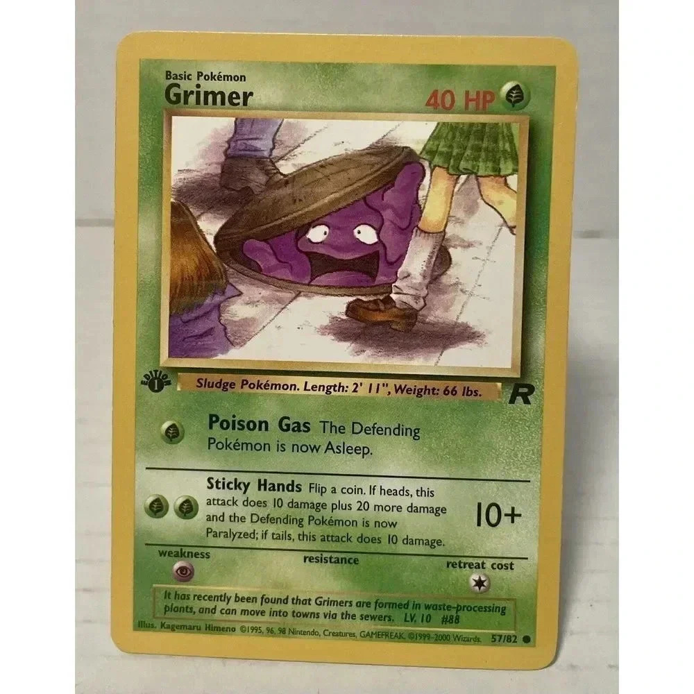 1st Edition Team Rocket Grimer 57/82 Pokemon Card WOTC Vintage LP